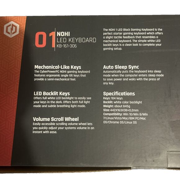 Cyberpower Play Ready PC Wired Gaming Keyboard 01 Nohi + Elite Mouse M1 Bundle - Picture 4 of 5